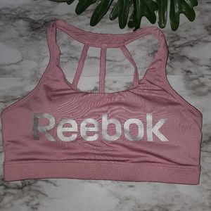 Pink reebok sports bra